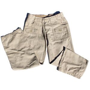 Magellan Sportswear Khaki Cargo Pants 100% Cotton 7 Pockets Women's Size 6